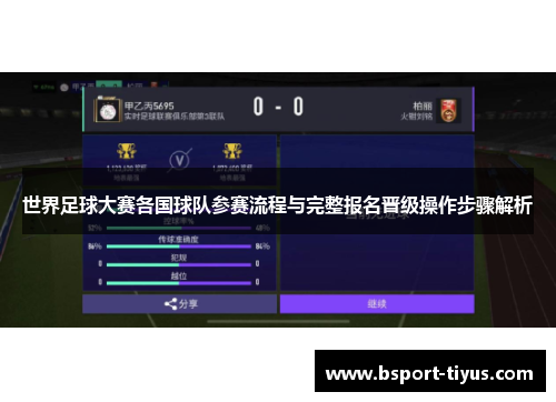 世界足球大赛各国球队参赛流程与完整报名晋级操作步骤解析